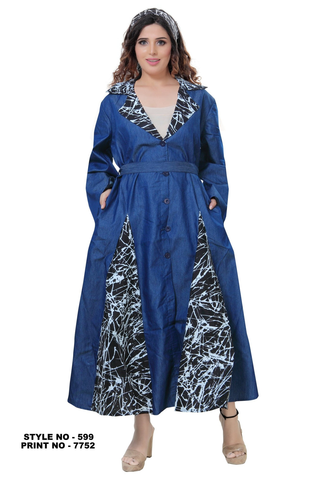 7752 - Pop Of Color Denim Dress - Especially Yours