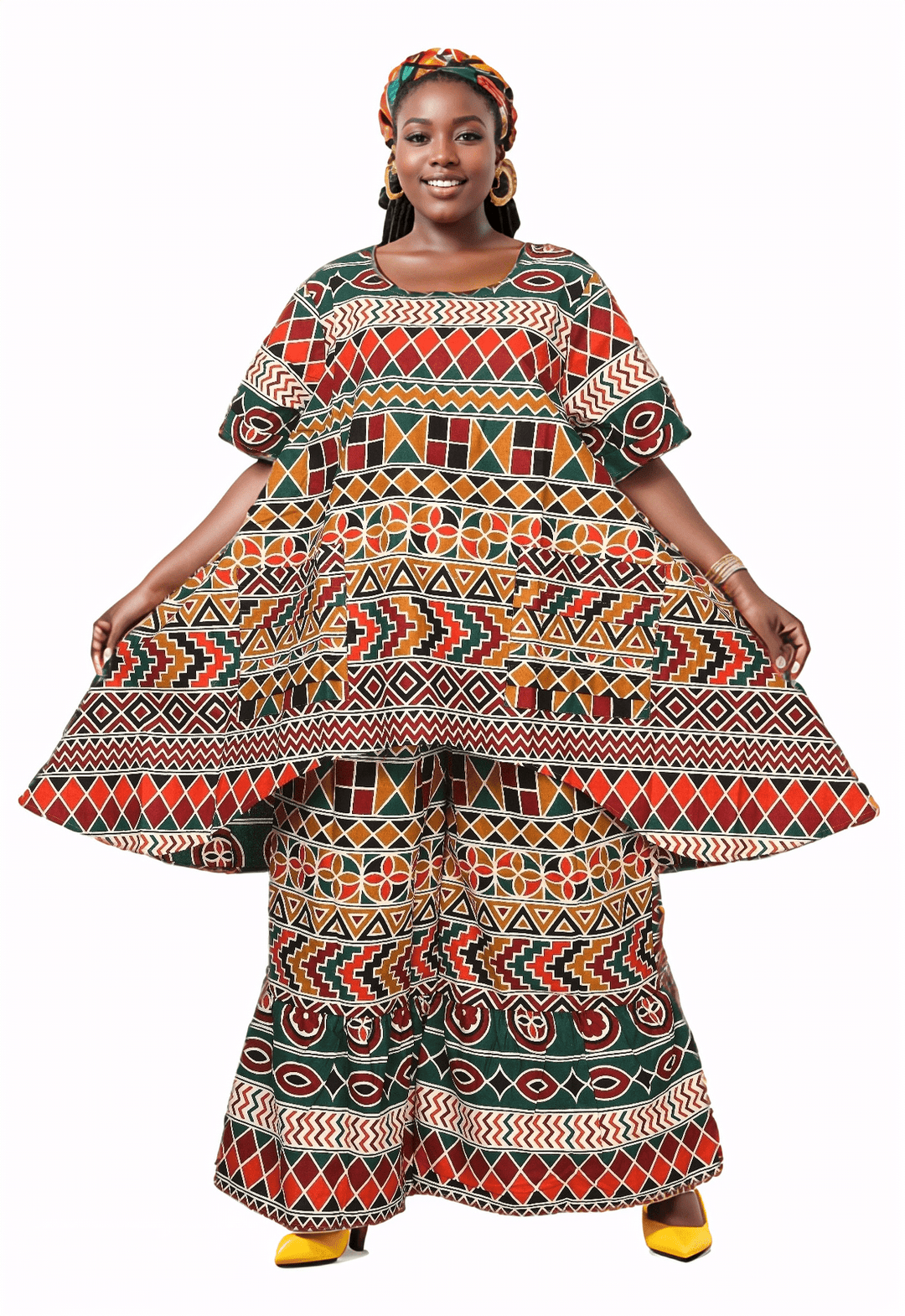 Naya's Eclectic African Print 2pc Pant Set - Especially Yours