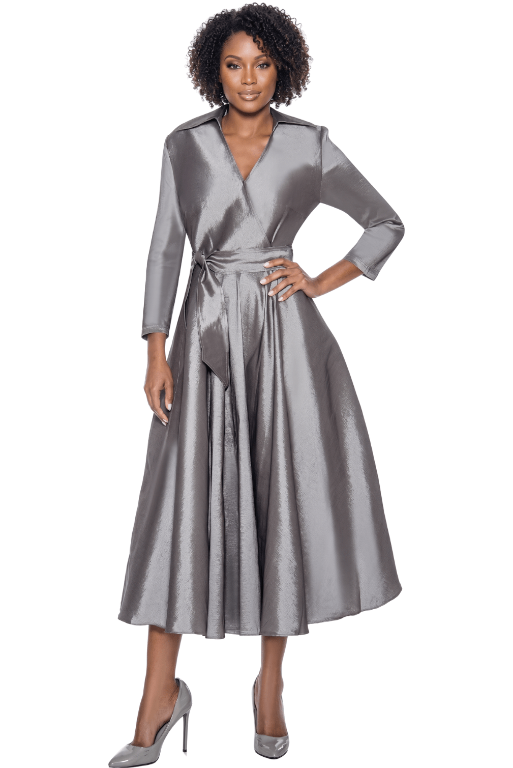 Satin Wrap Maxi Dress by Terramina - Especially Yours