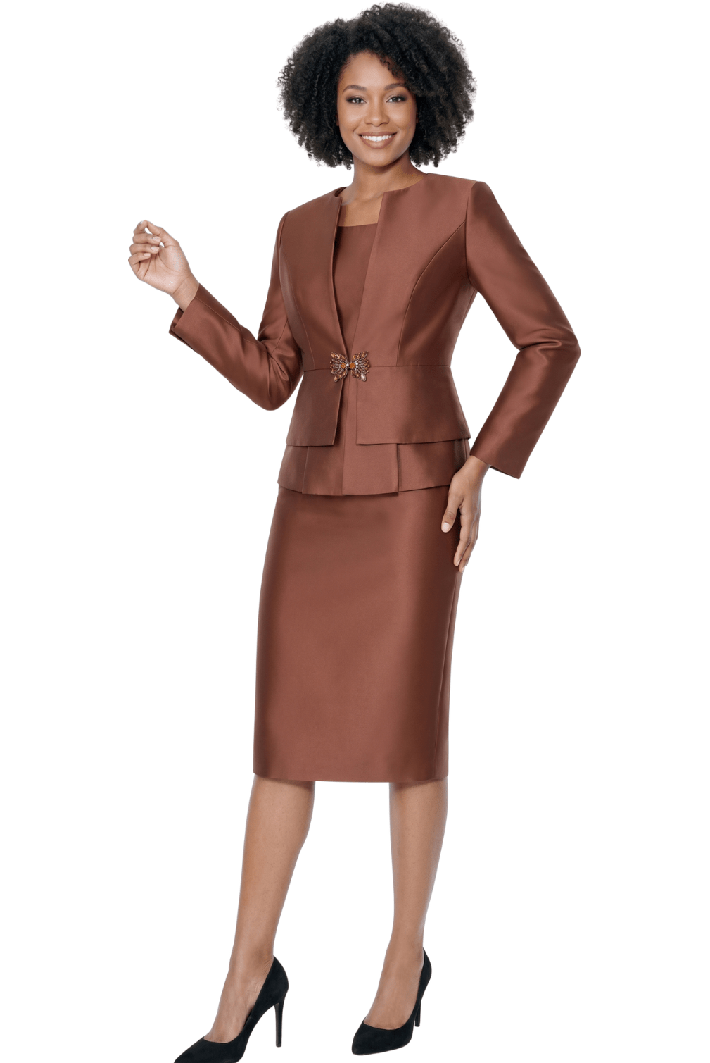 Satin Peplum Skirt Suit by Terramina - Especially Yours