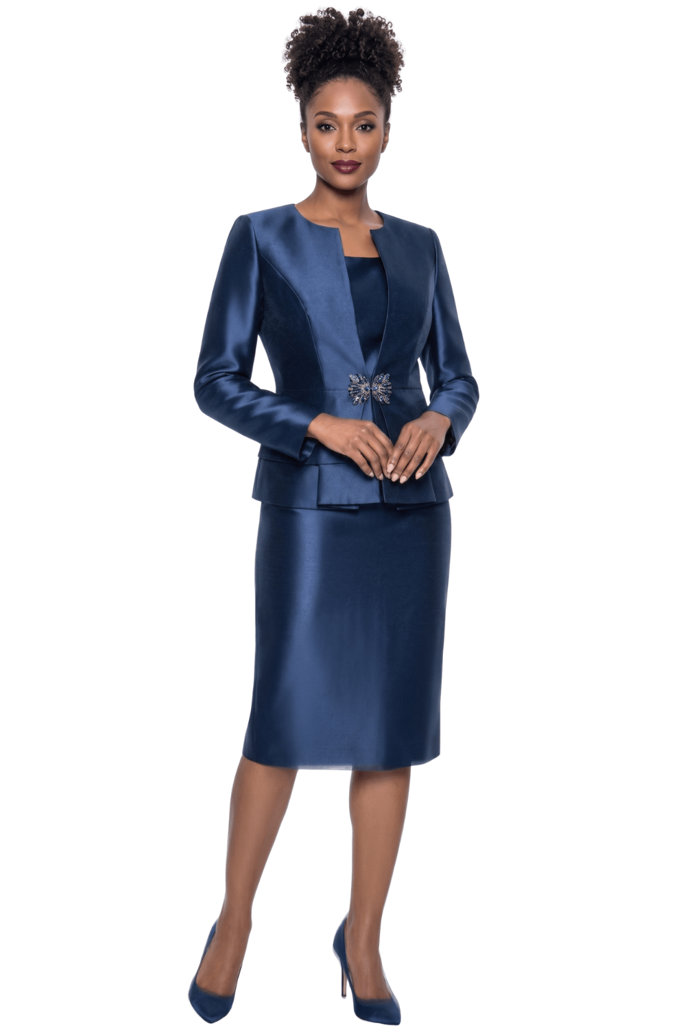 Satin Peplum Skirt Suit by Terramina - Especially Yours