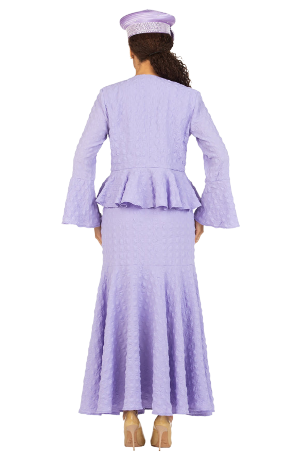 3pc Popcorn Peplum Jkt, Cami, Maxi Skirt Set-Plus