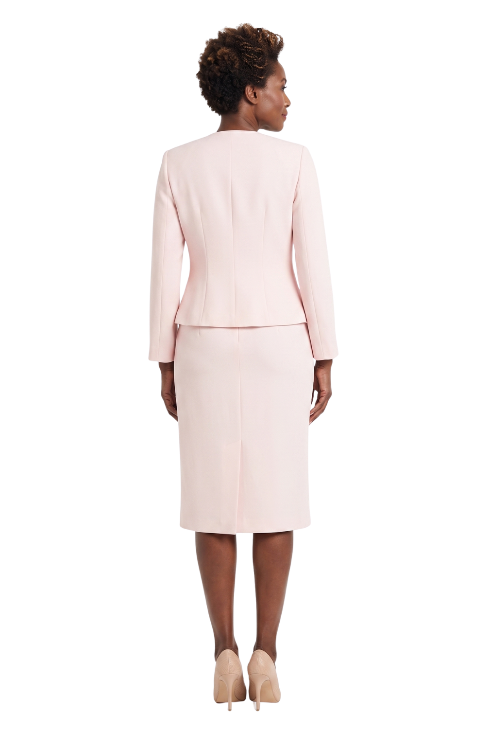3pc Novelty Skirt Suit w/ Embellished Button
