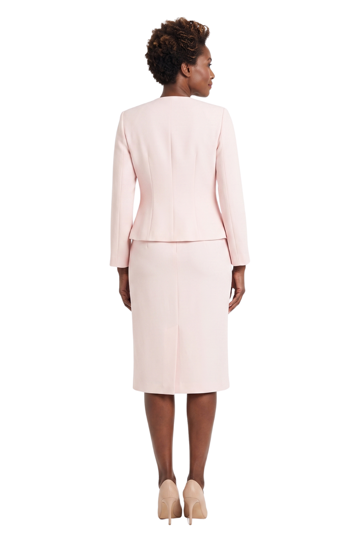 3pc Novelty Skirt Suit w/ Embellished Button