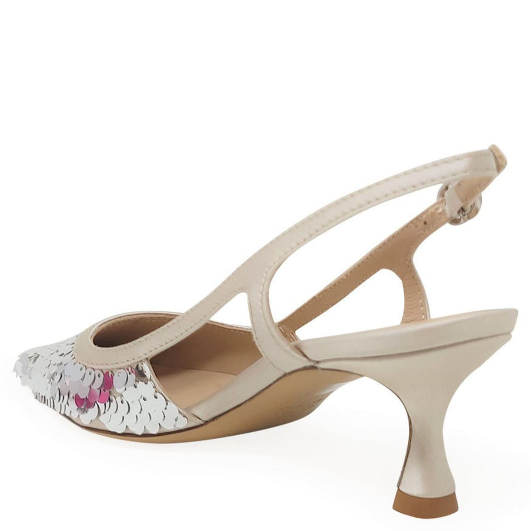 Roberto Festa Silver Sequence Snip Slingback Heel - Especially Yours
