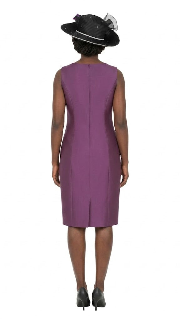 Floral Brocade Dress&Silky Twill Rfl Coat Set-Plus