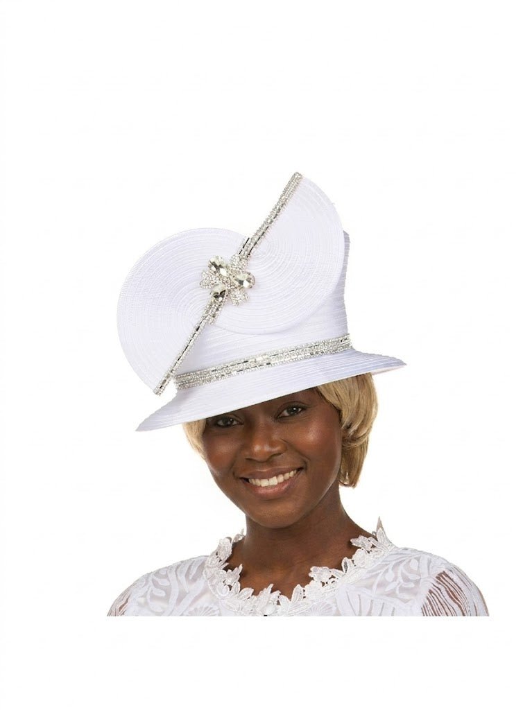 Couture Swirl Accent Jeweled Med Brim Hat - Especially Yours