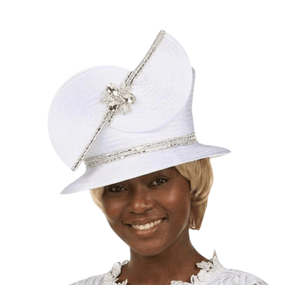 Couture Swirl Accent Jeweled Med Brim Hat - Especially Yours