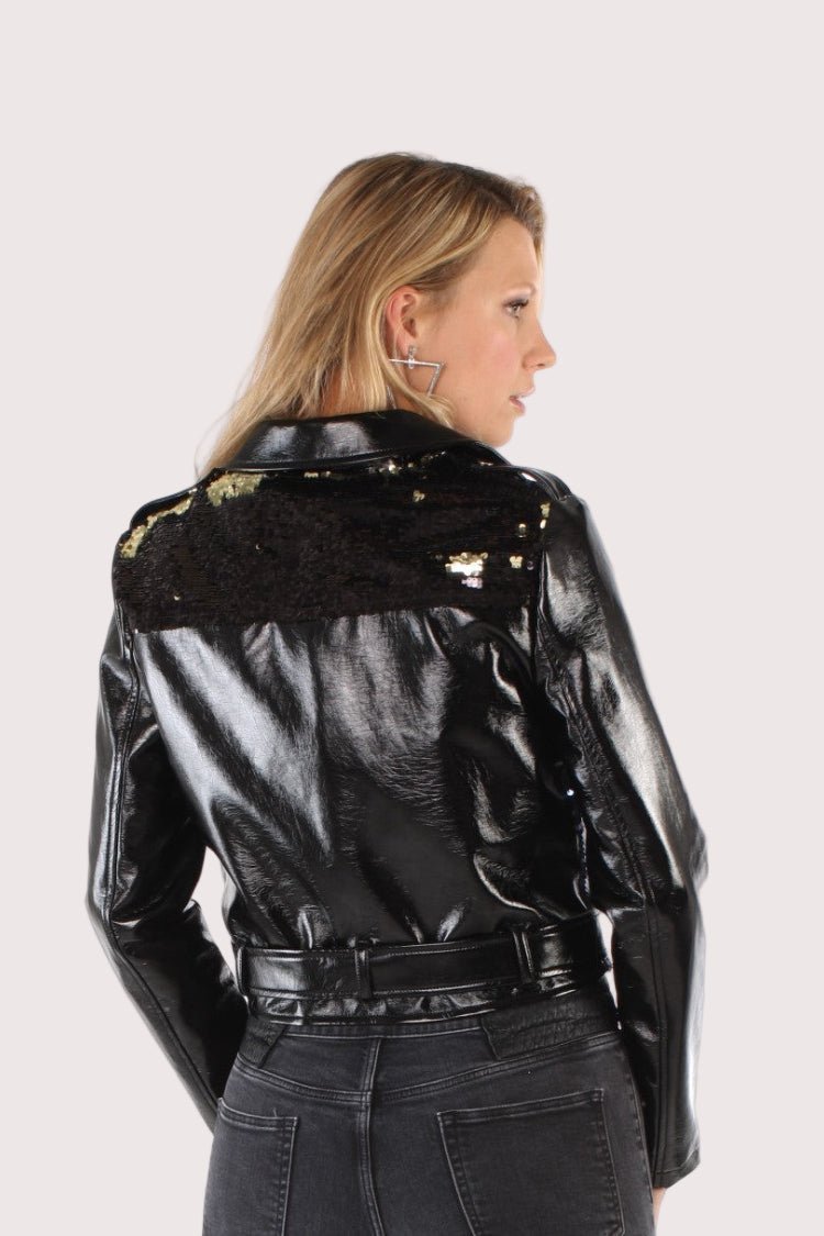 Sequin Embellished Moto Jacket - 81692 - Especially Yours