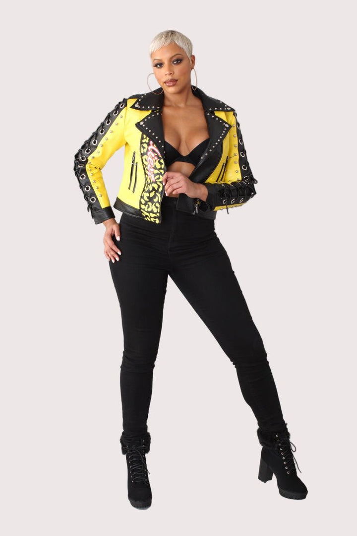 Leather Graffiti Jacket - 81778 - Especially Yours