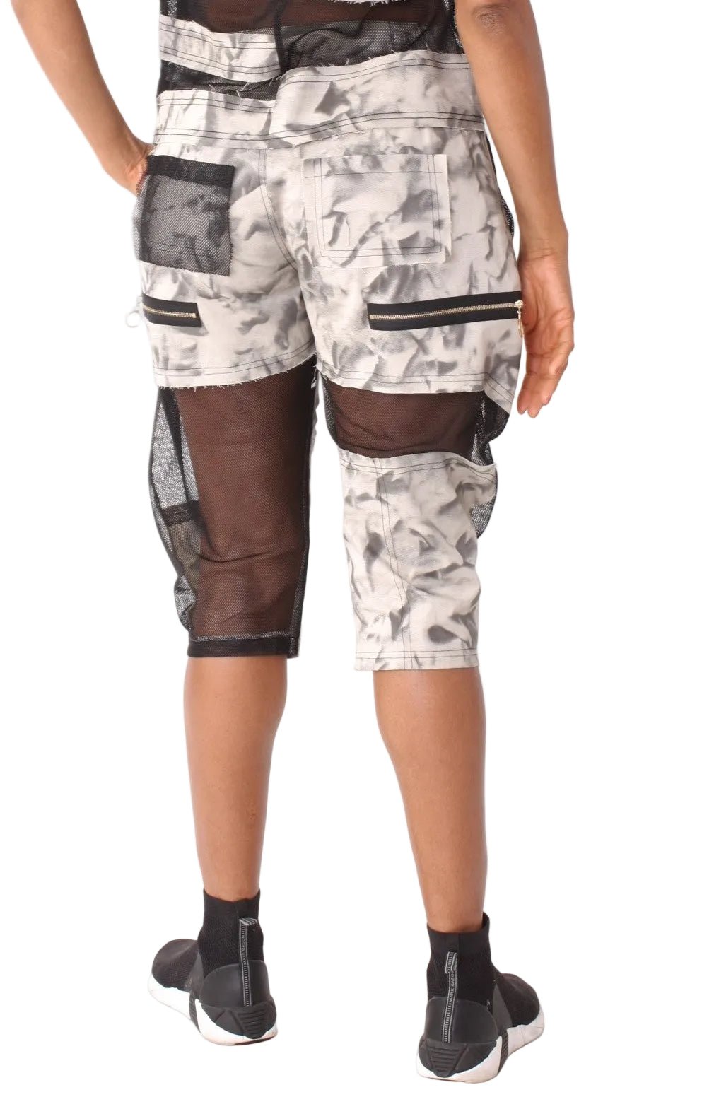 Mixed Media Printed Capris with Mesh Accents- 81910 - Especially Yours