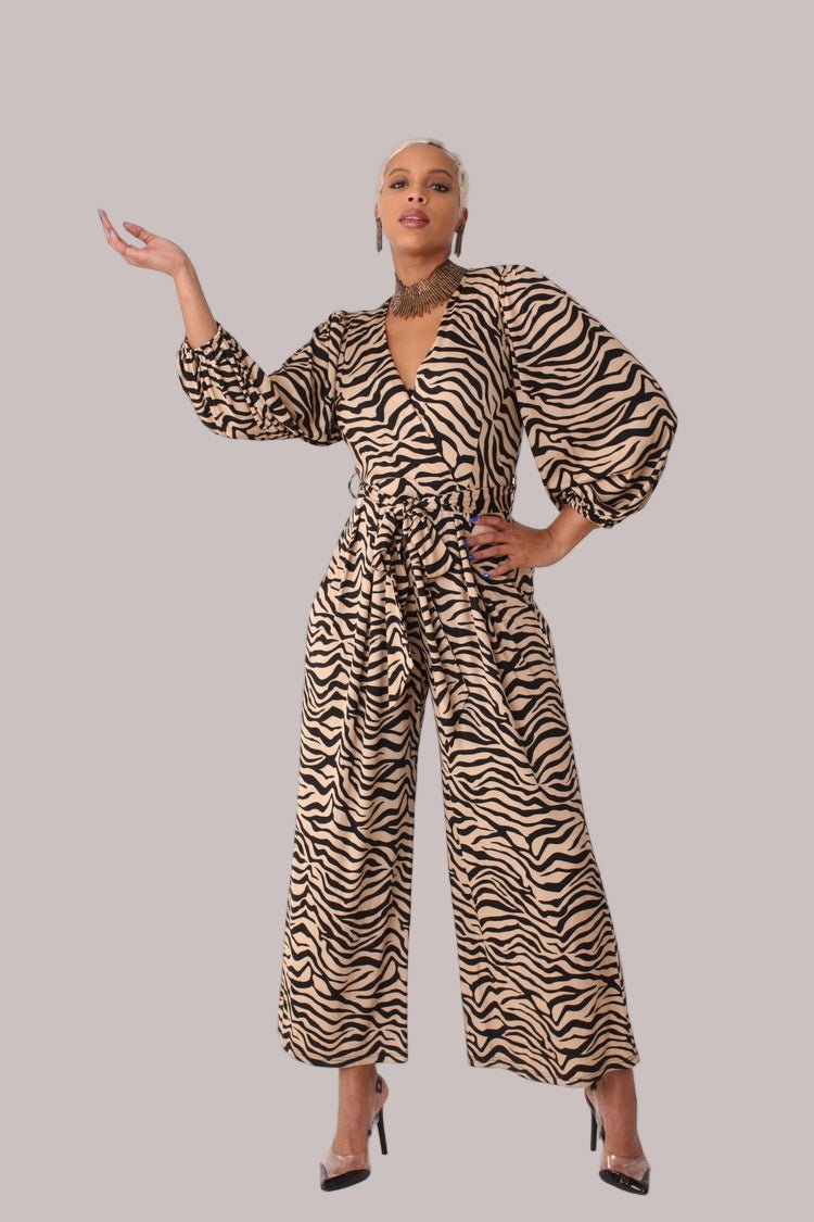 Wide - Leg Jumpsuit with Puff Sleeves - 81990 - Especially Yours