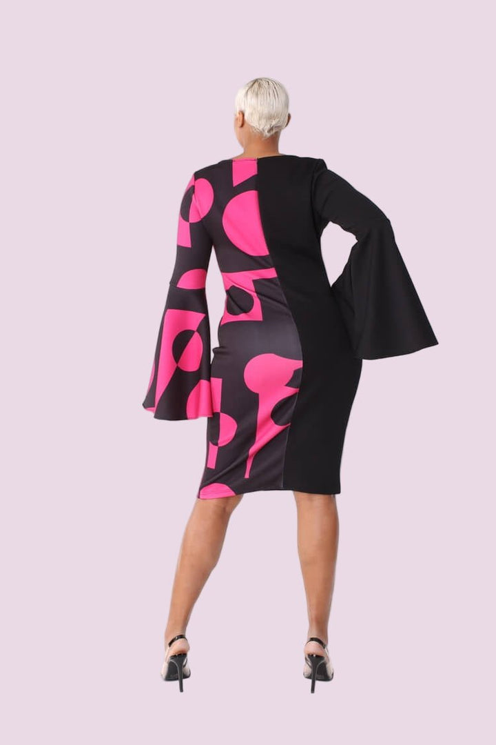Color Block Bell Sleeve Dress - 82062 - Especially Yours