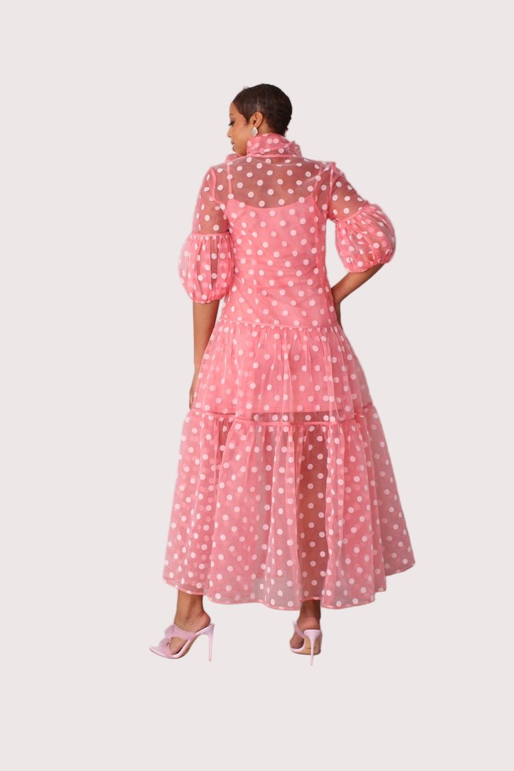 Polka Dot Organza Maxi Dress - 82234 - Especially Yours