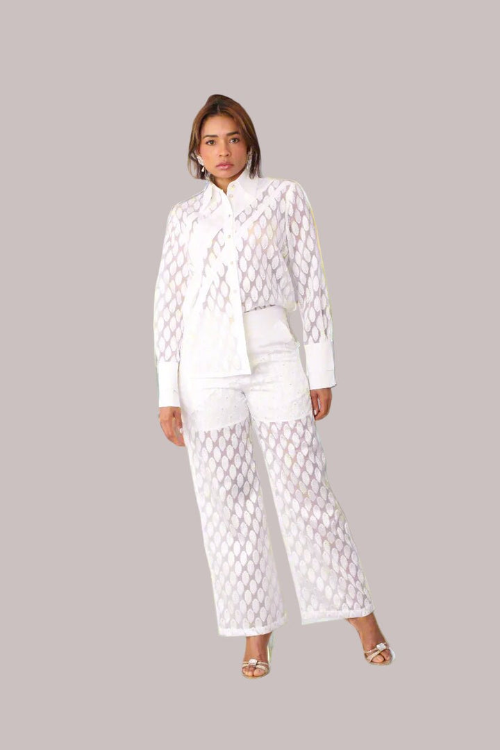 Eyelet Wide - Leg Pants - 82339 - Especially Yours