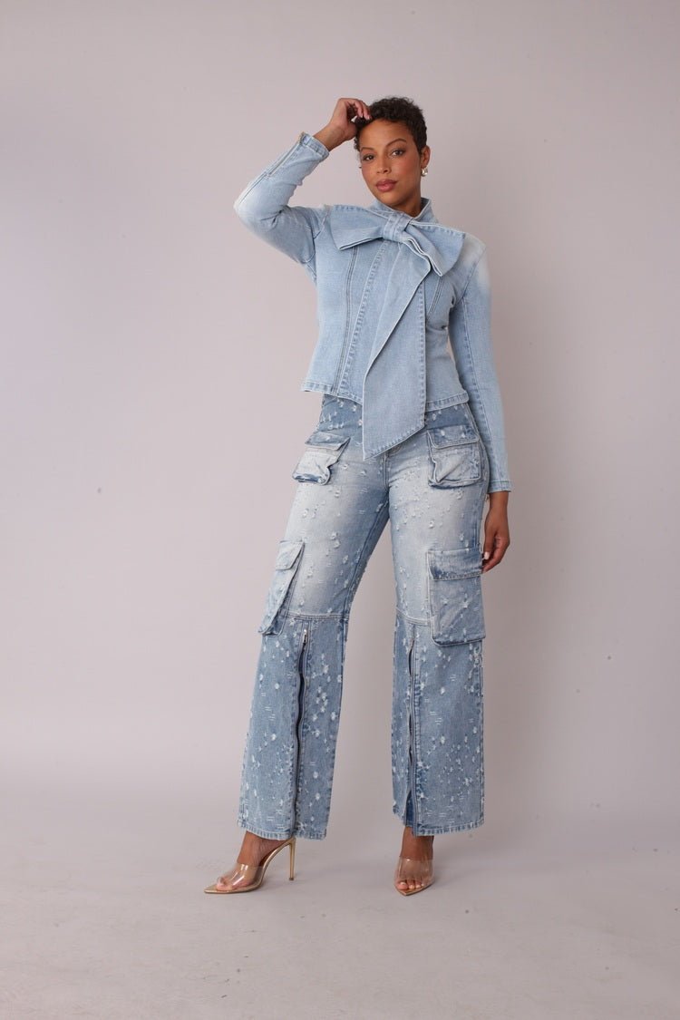 Bow Detail Denim Top - 82417 - Especially Yours