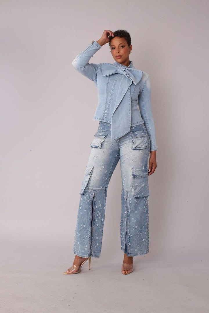 Bow Detail Denim Top - 82417 - Especially Yours