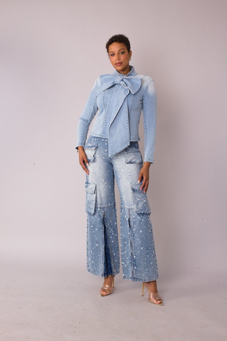 Bow Detail Denim Top - 82417 - Especially Yours