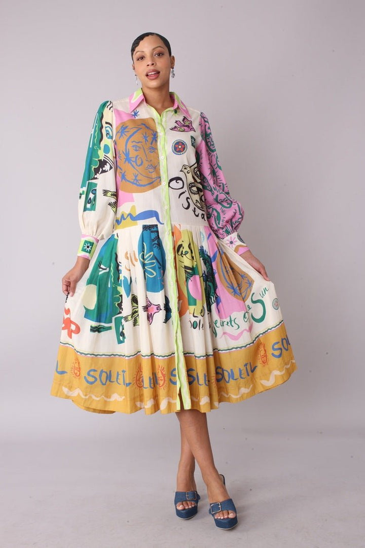 Artistic Print Shirt Dress - 82425 - Especially Yours