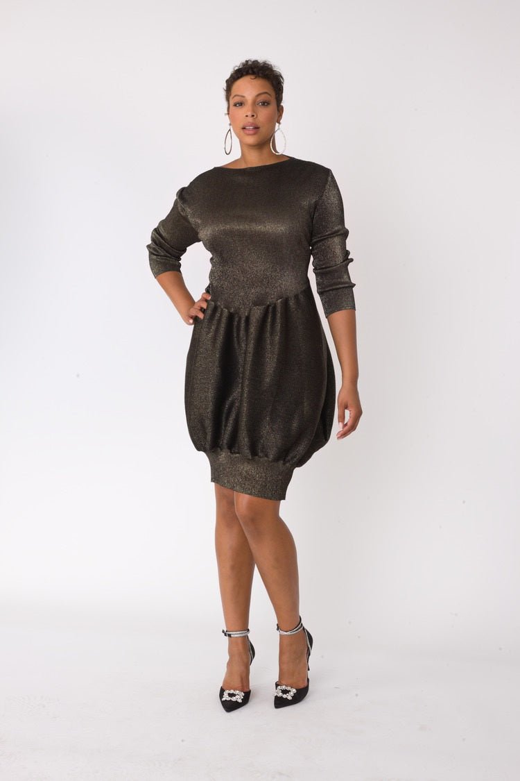 Metallic Bubble Hem Sweater Dress - 82677 - Especially Yours