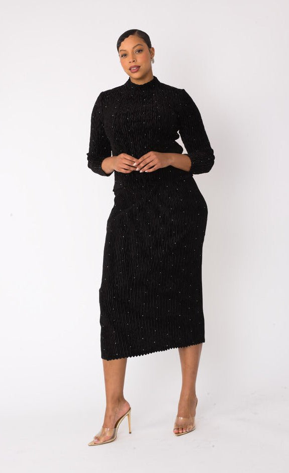 Velvet Midi Skirt Set | 82767 - Especially Yours