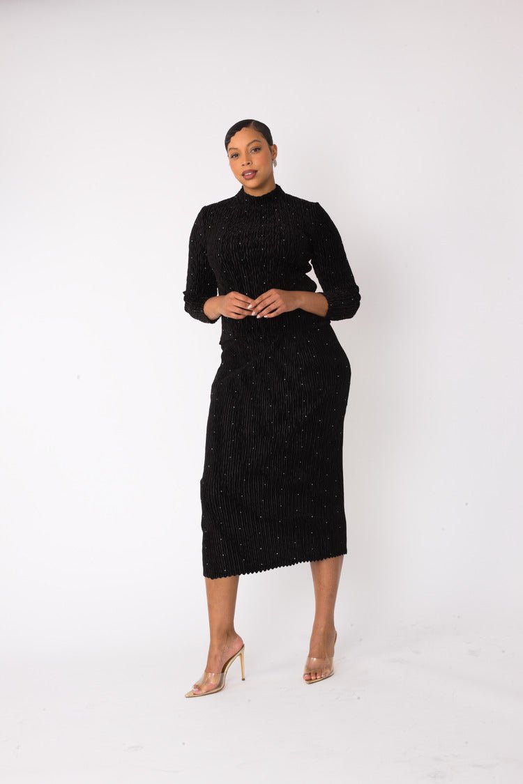 Velvet Midi Skirt Set | 82767 - Especially Yours