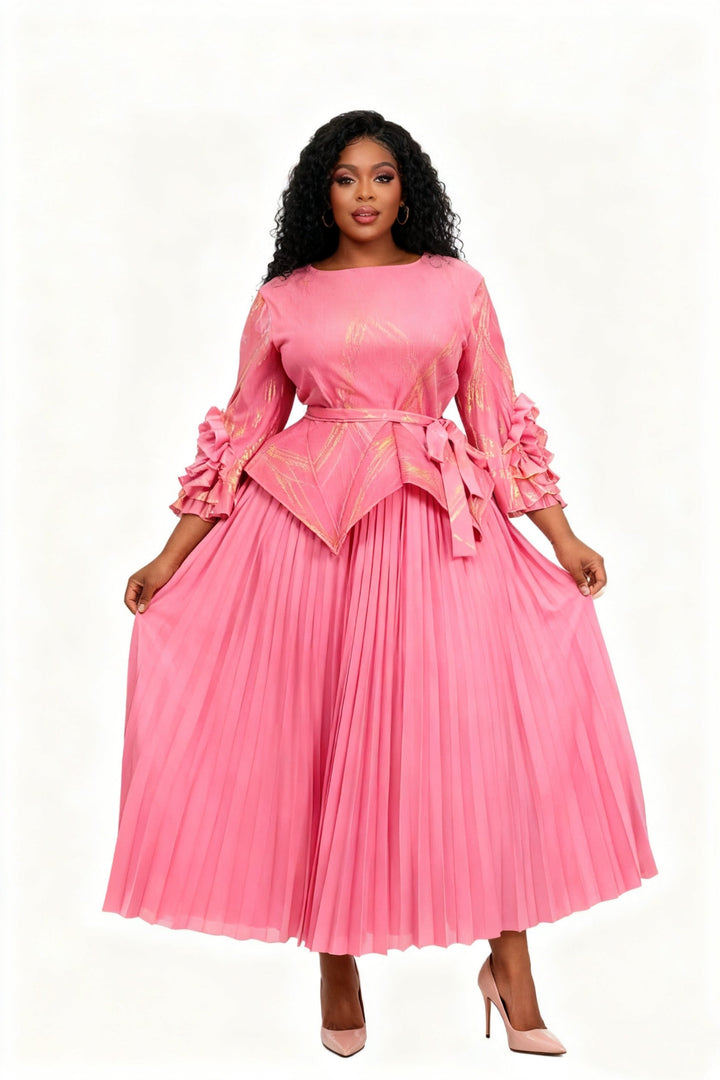 Majestic Pleat Gown Skirt Set - 83015