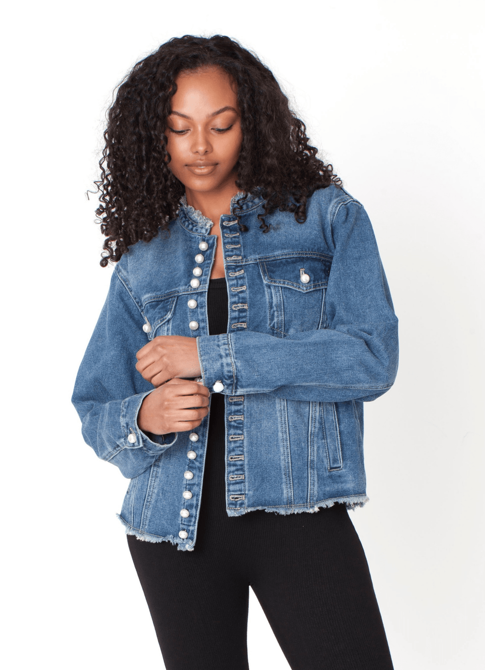Pearl Button Denim Jacket - 83040 - Especially Yours