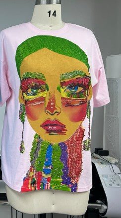 Electric Portrait Rhinestone Tee - 83064 - Especially Yours
