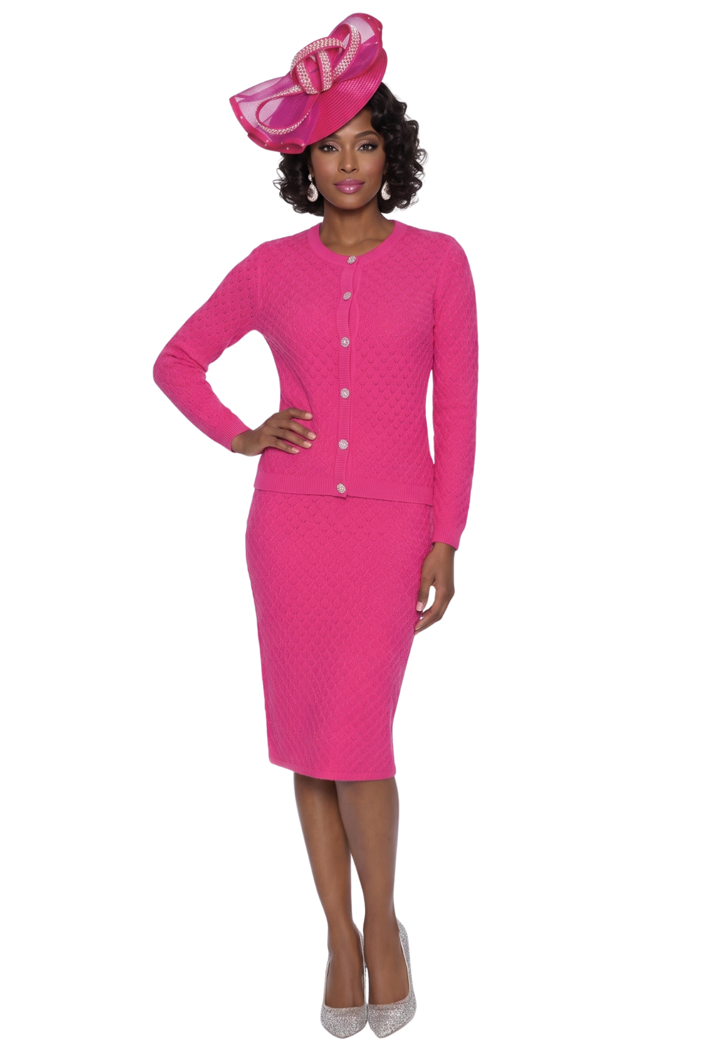 Textured Knit Skirt Suit by Lily & Taylor
