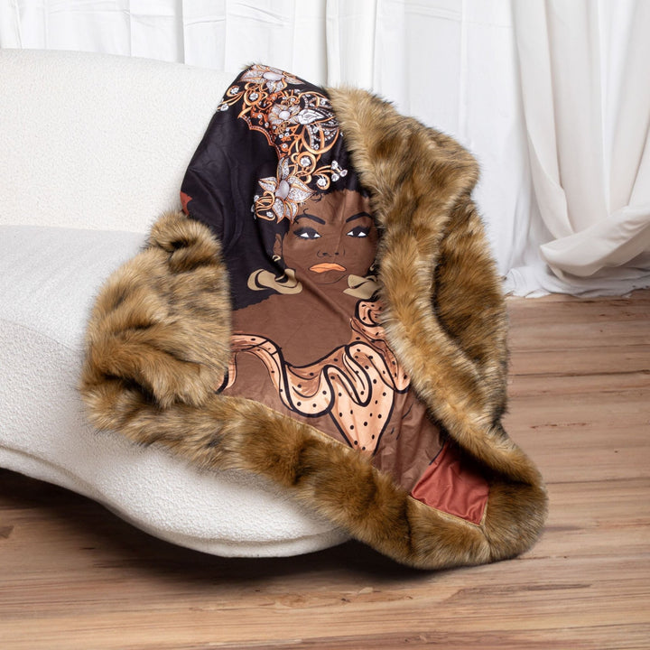 Nola Brown Faux For Fur Throw Blankets - Especially Yours