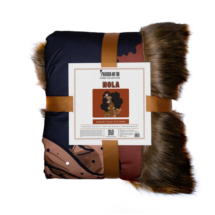 Nola Brown Faux For Fur Throw Blankets - Especially Yours