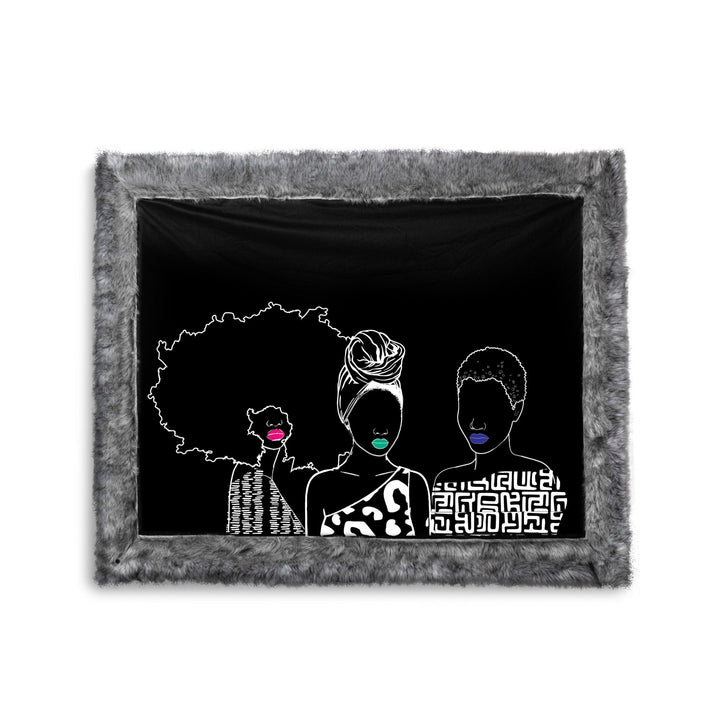 Mahogany Black & Gray Faux For Fur Throw Blanket - Especially Yours