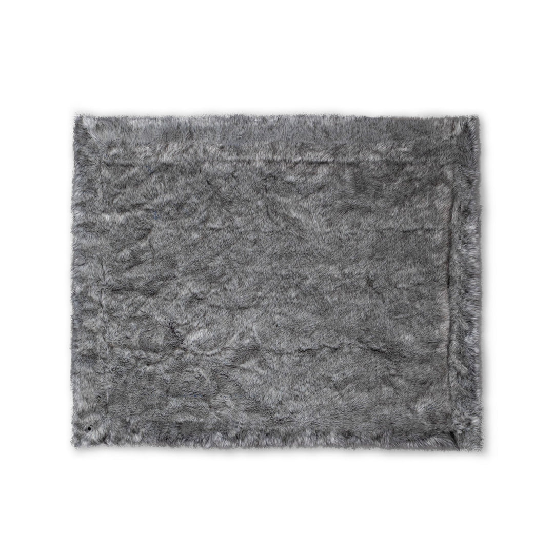 Mahogany Black & Gray Faux For Fur Throw Blanket - Especially Yours