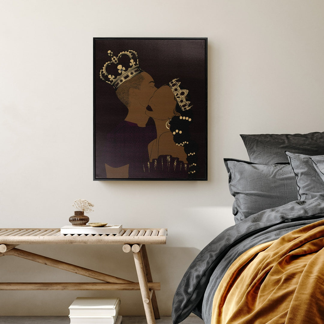 King & Queen Floating Frame Canvas Art Print - Especially Yours
