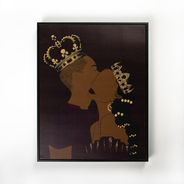 King & Queen Floating Frame Canvas Art Print - Especially Yours