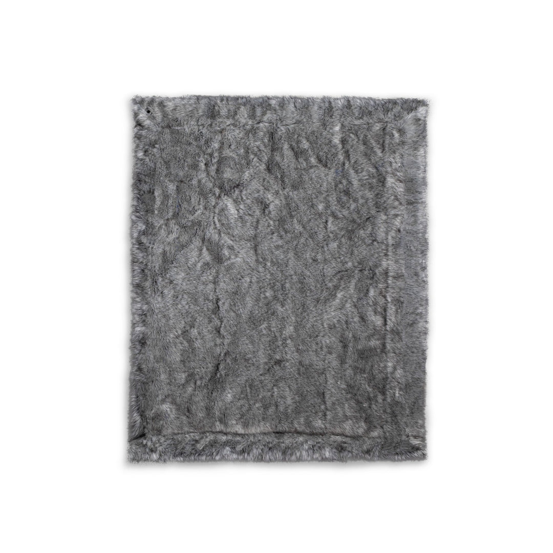 Onyx Blue & Gray Faux Fox Fur Throw Blanket - Especially Yours