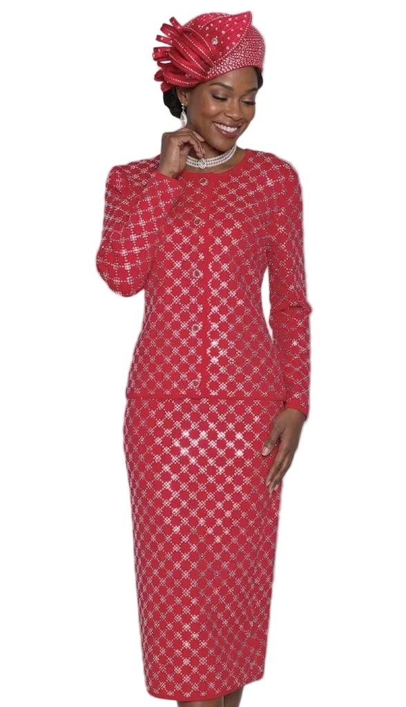 Elegant Lattice Knit Skirt Suit by Lily & Taylor - Especially Yours