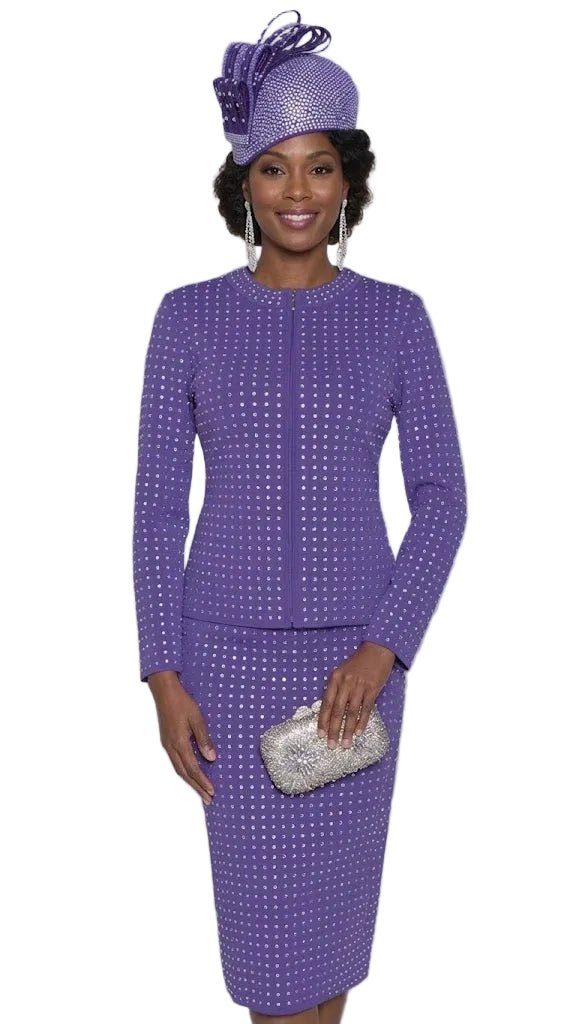 Elegant Rhinestone - Embellished Knit Suit by Lily & Taylor - Especially Yours