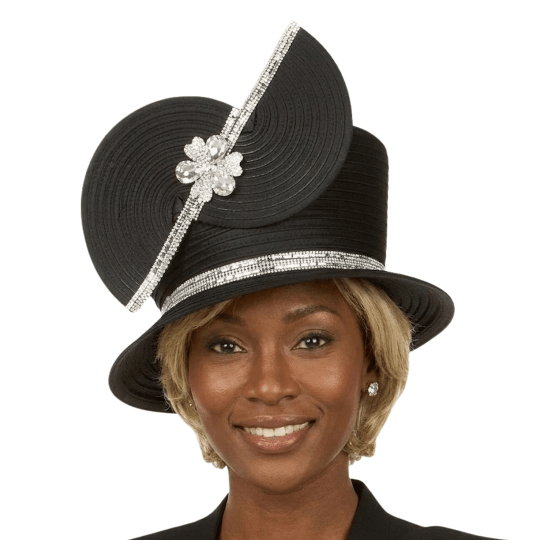 Couture Swirl Accent Jeweled Med Brim Hat - Especially Yours