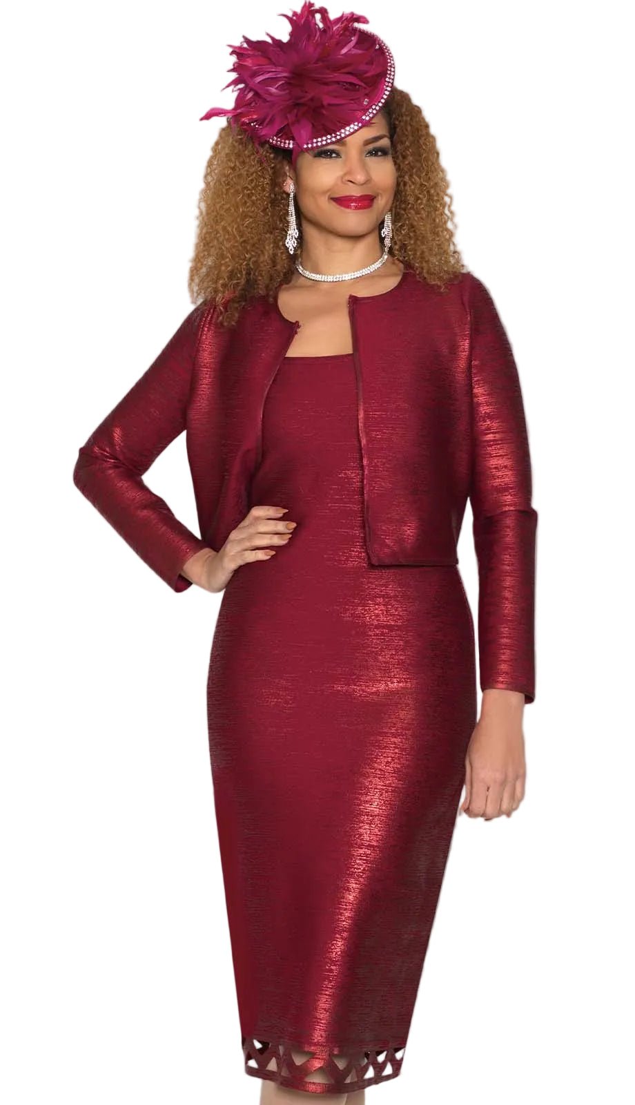 Golden Hour Metallic Jacket & Sheath Dress Set by Lily & Taylor - Especially Yours