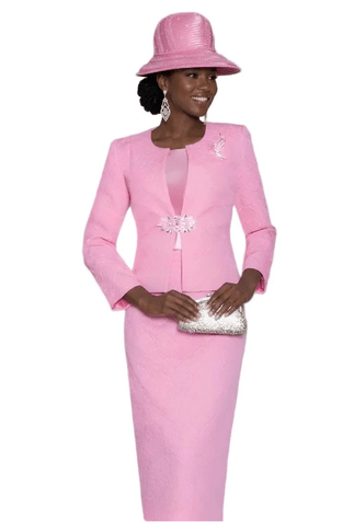 Textured Skirt Suit with Rhinestone Accents by Lily & Taylor - Especially Yours