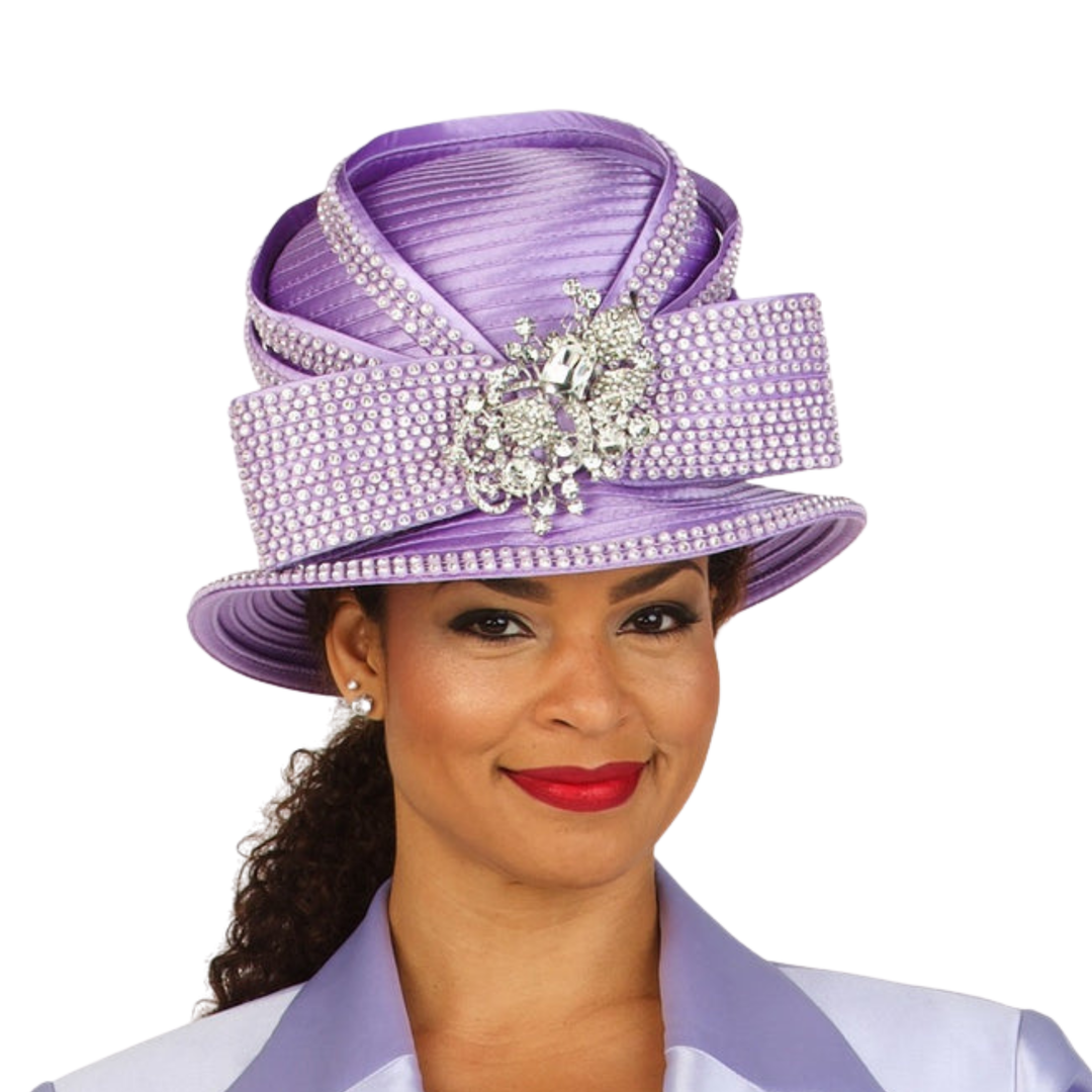 Small Brim Hat w/ Rhinestone Decor