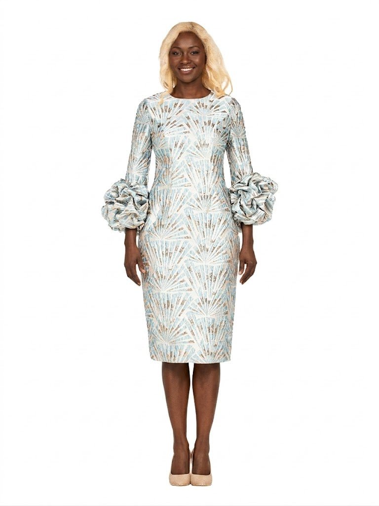 Brocade Shift Drs w/ Exaggerated Balloon Cuffs - Especially Yours