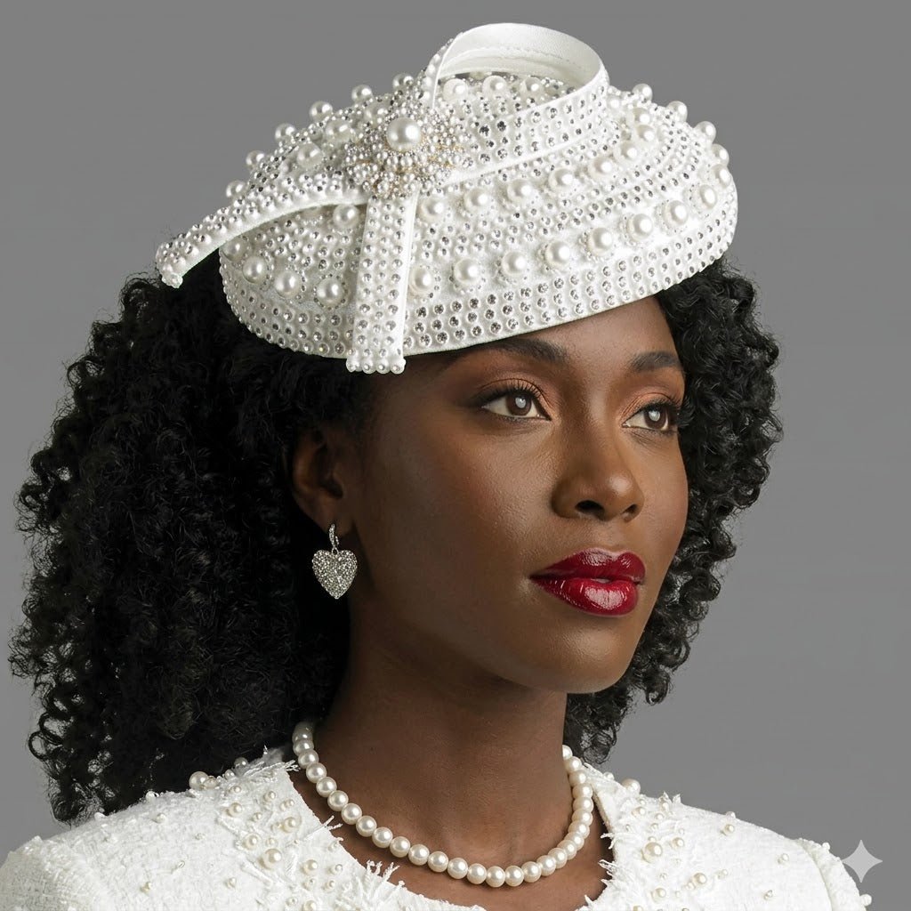 Church Hat with Floral Accent by Lily & Taylor - Especially Yours