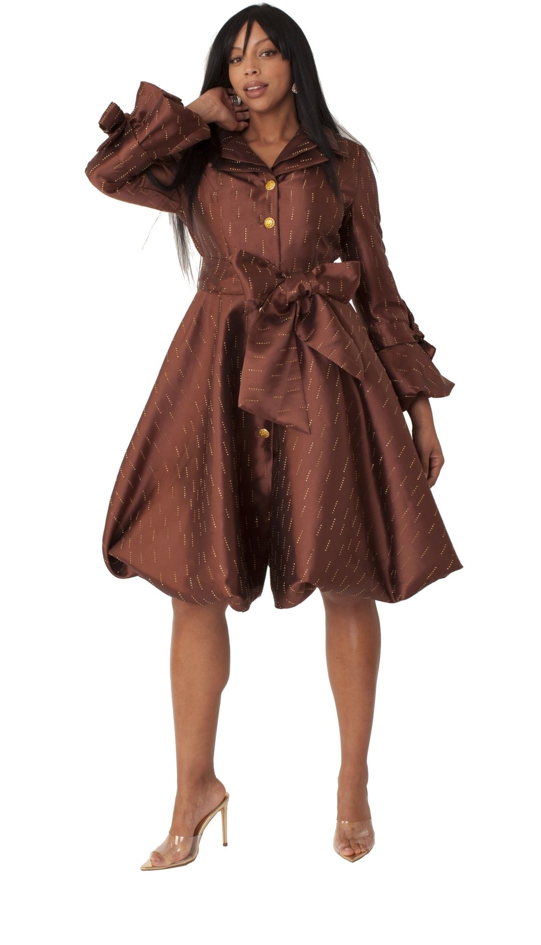 Monaco Princess Taffeta Bow Coat Dress - 9723 - Especially Yours