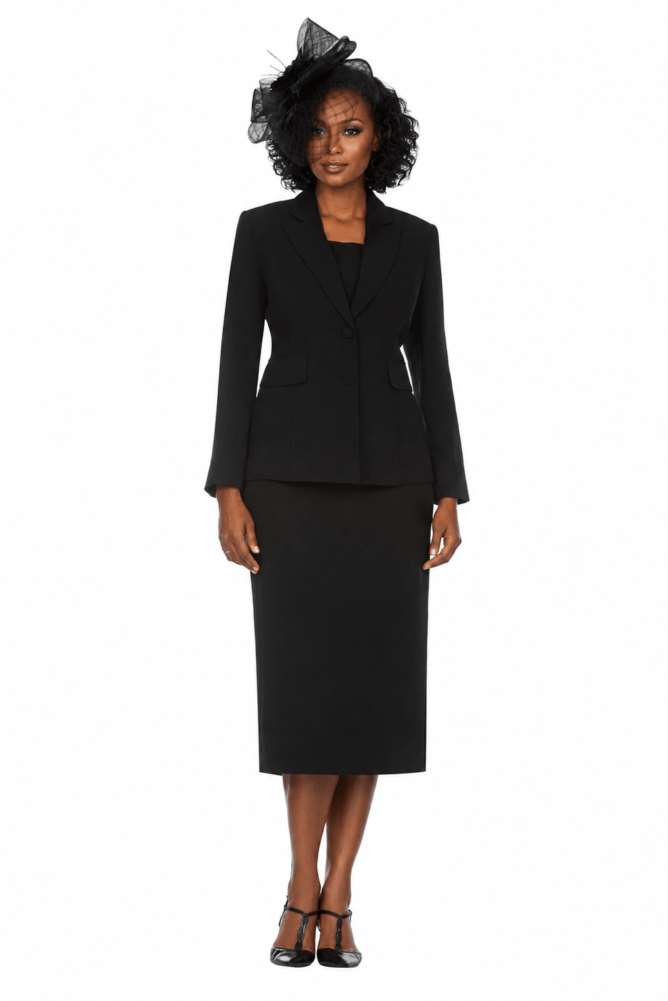 Classic Two-Button Blazer&Midi Skirt Suit-Plus - Especially Yours