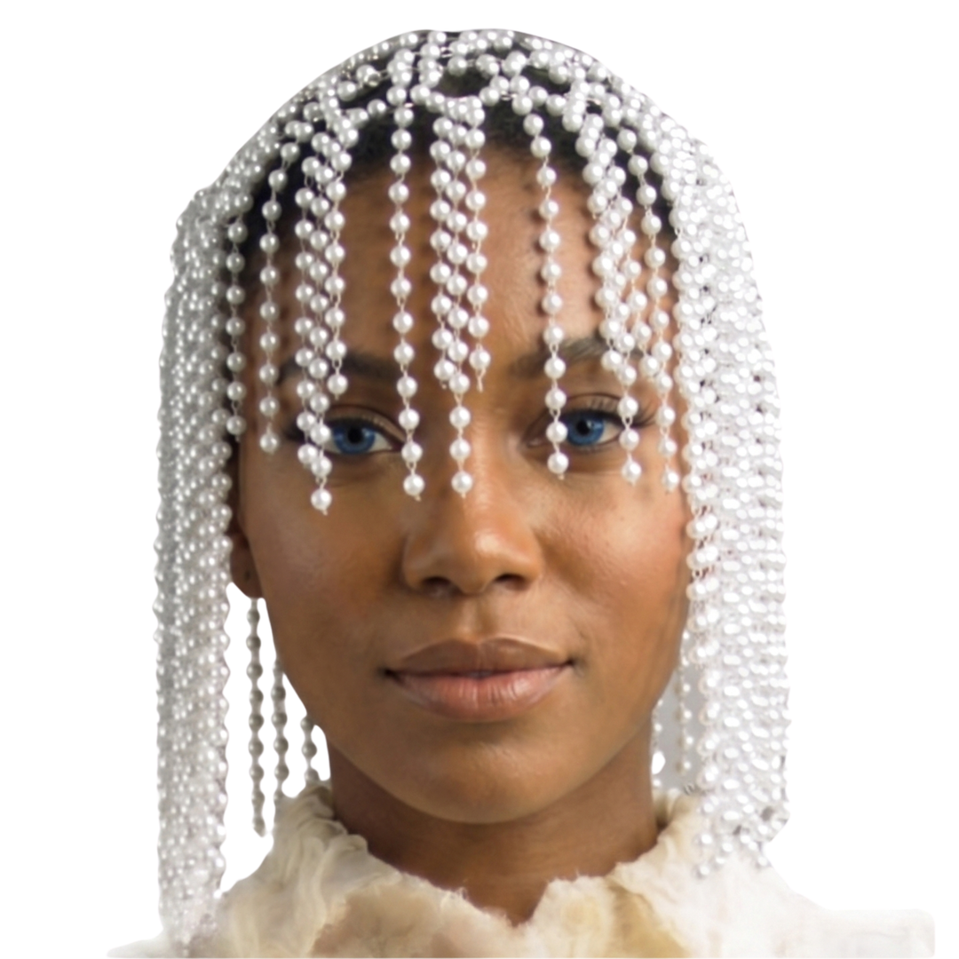 Pearl Fringe Statement Headpiece by Lily and Taylor