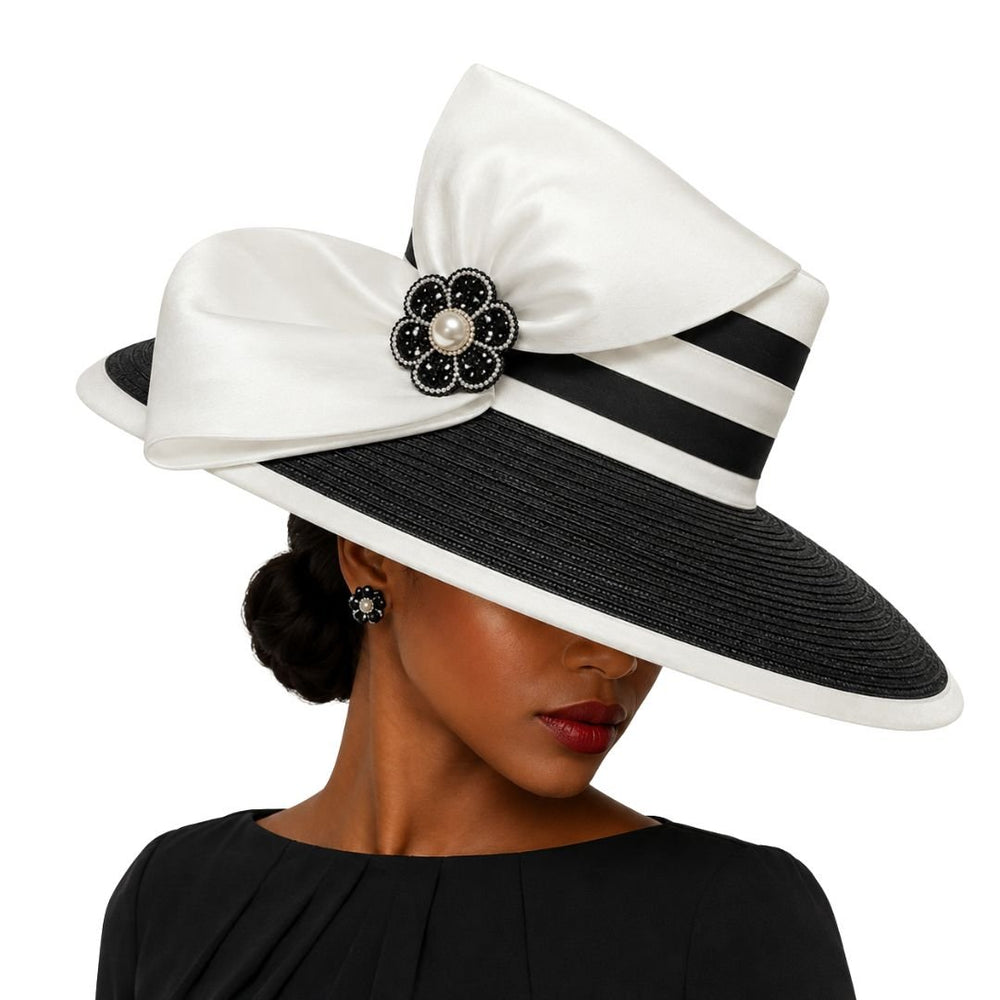 Eisenhower Navy Wide Brim Church Hat - Whittall & Shon - Especially Yours