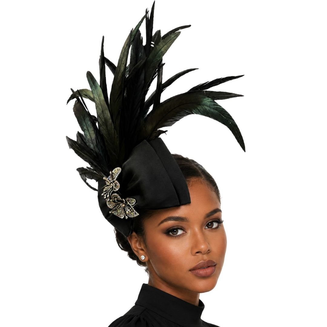 Cockatoo Feather Juliet Cap Fascinator - Whittall & Shon - Especially Yours
